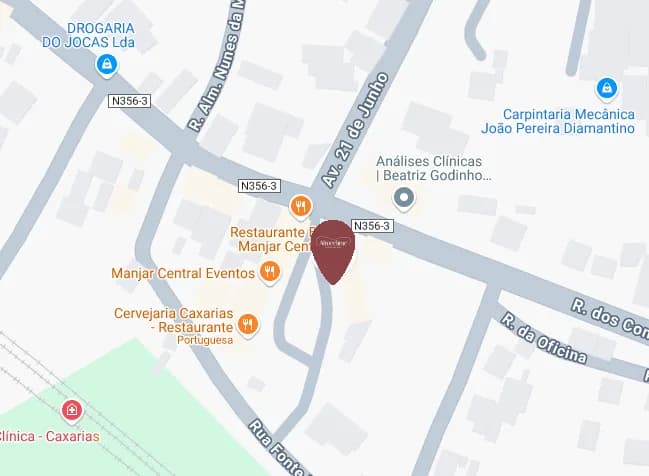 Mapa informando a localização da clinica